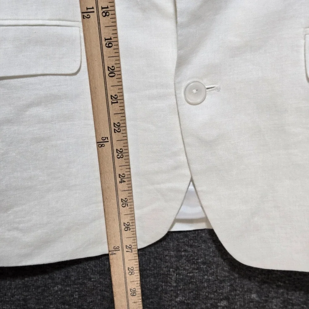 Bar Iii Mens Slim Fit 100% Linen Sport Coat Blazer 34S White